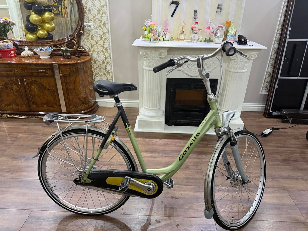 Groene Gazelle damesfiets, Fietsen en Brommers, Fietsen | Dames | Damesfietsen, Ophalen, Versnellingen, Gazelle, 53 tot 56 cm