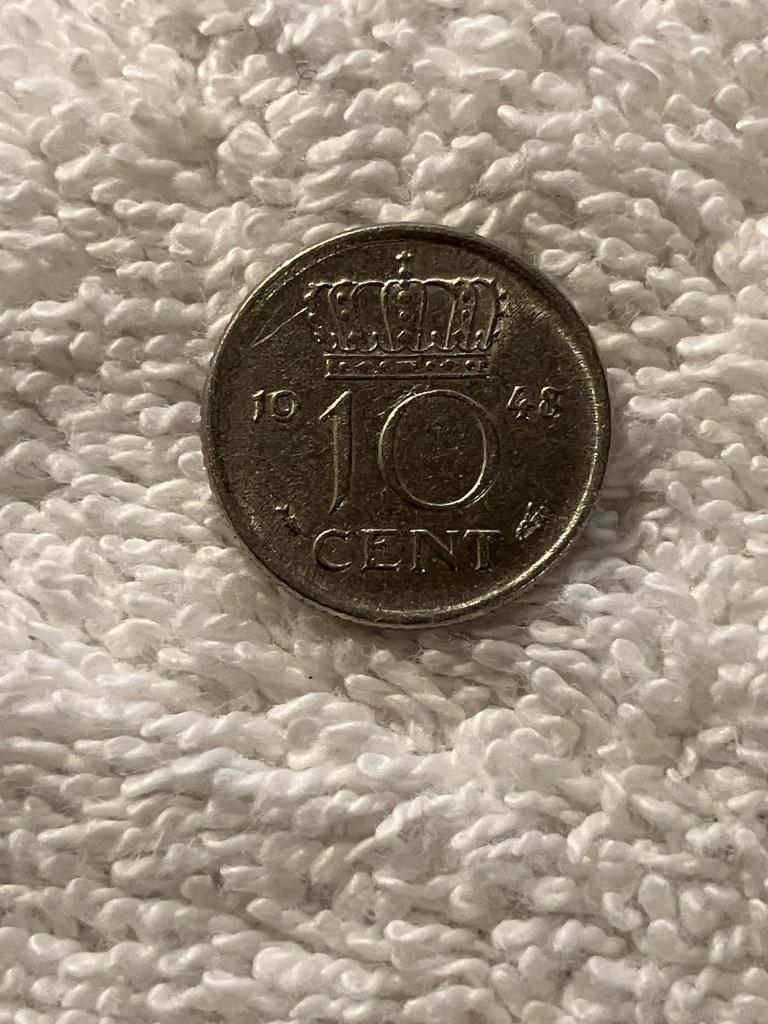 Dubbeltje, Wilhelmina Munt, 10 cent, uit 1948, 3 stuks., Postzegels en Munten, Munten | Nederland, Ophalen of Verzenden, Koningin Wilhelmina