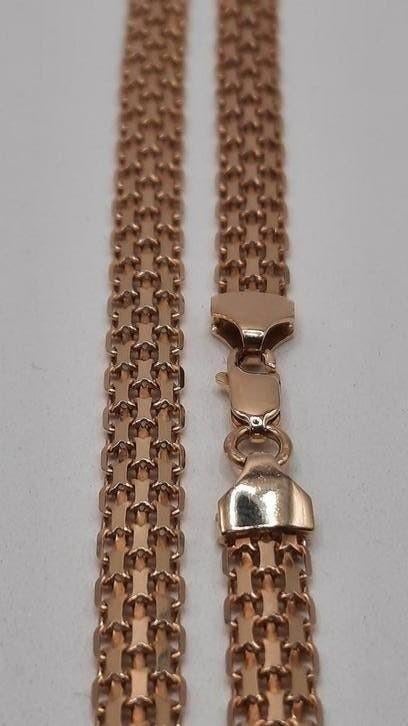 gouden platte ketting 14kt, Www.bredajuwelier.nl, Nieuw, Ophalen of Verzenden, Www.bredajuwelier.nl