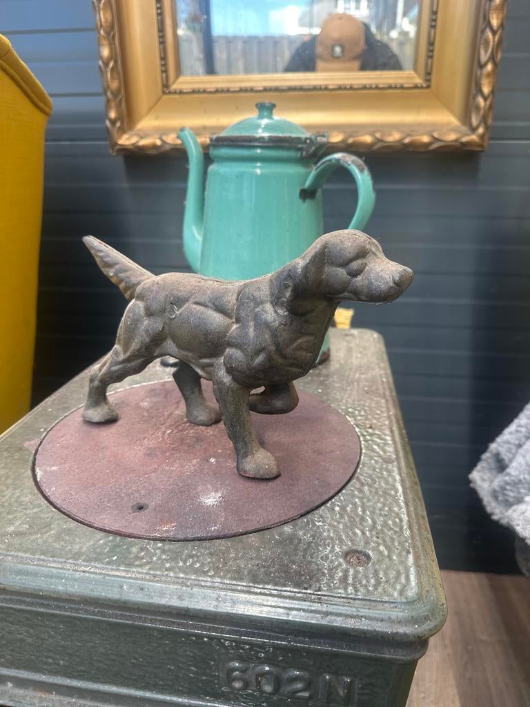 Decoratieve Gietijzeren Jachthond Beeldje, Ophalen of Verzenden