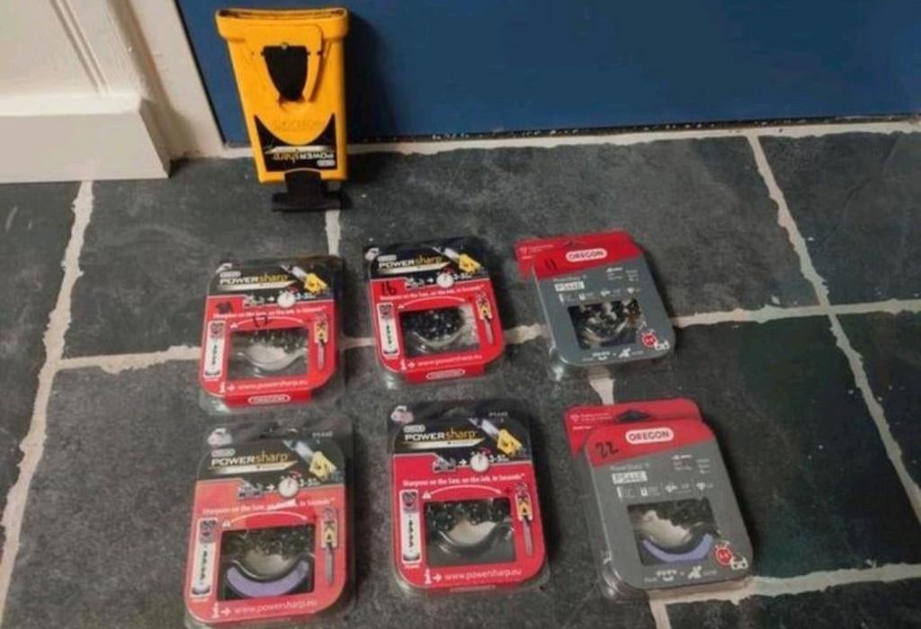6 Oregon PS44E PowerSharp Kettingzaag kettingen met slijper, Ophalen of Verzenden, Gebruikt, Kettingzaag