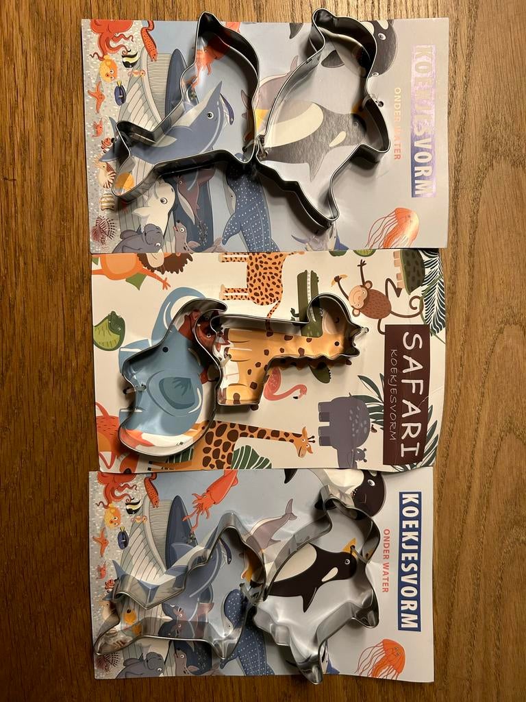 Koekjes vormen kruidvat safari 1x onder water 2x samen 1,50, Ophalen of Verzenden, Zo goed als nieuw, Taarten of Cupcakes, Bakvorm