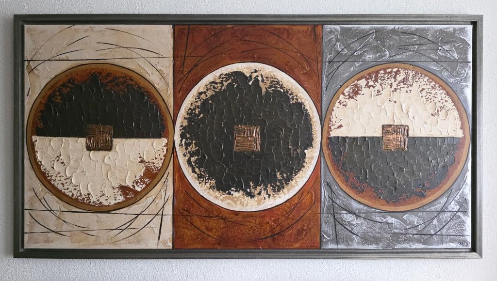 Prachtig handgeschilderd schilderij 187 x 97 cm., Antiek en Kunst, Ophalen