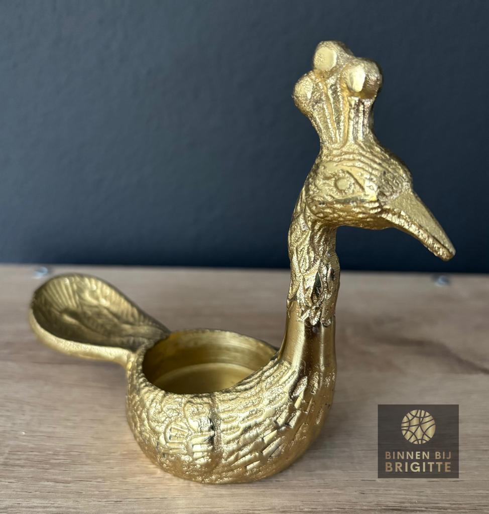 Te koop theelichthouder Pauw, Huis en Inrichting, Overige materialen, Overige kleuren, Nieuw, Ophalen of Verzenden