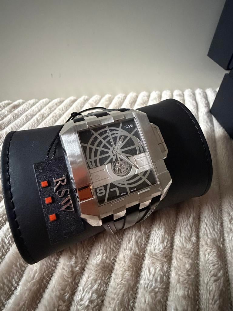 RSW Open Heart Automaat Swiss Horloge, Overige merken, Staal, Polshorloge, Overige materialen