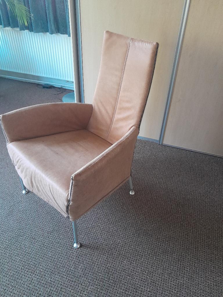 luxe stoel ledere bekleding, Ophalen, Twee, Bruin, Leer