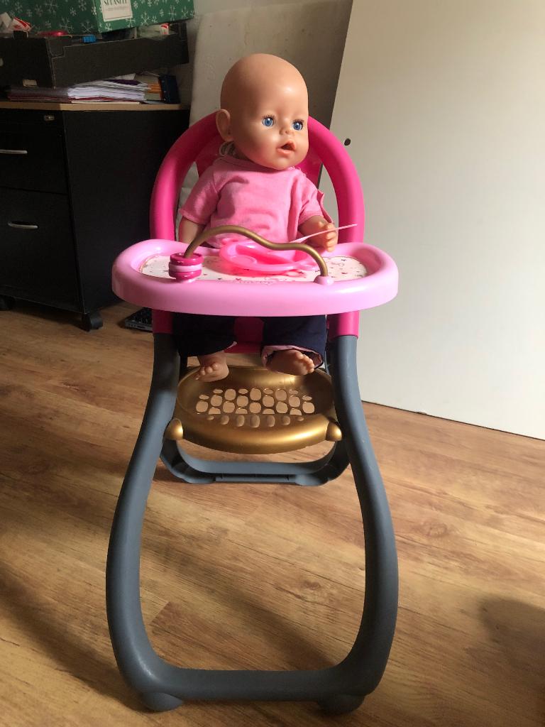 Poppenstoel, eetstoel voor pop, Kinderen en Baby's, Speelgoed | Poppen, Ophalen of Verzenden, Zo goed als nieuw, Overige typen