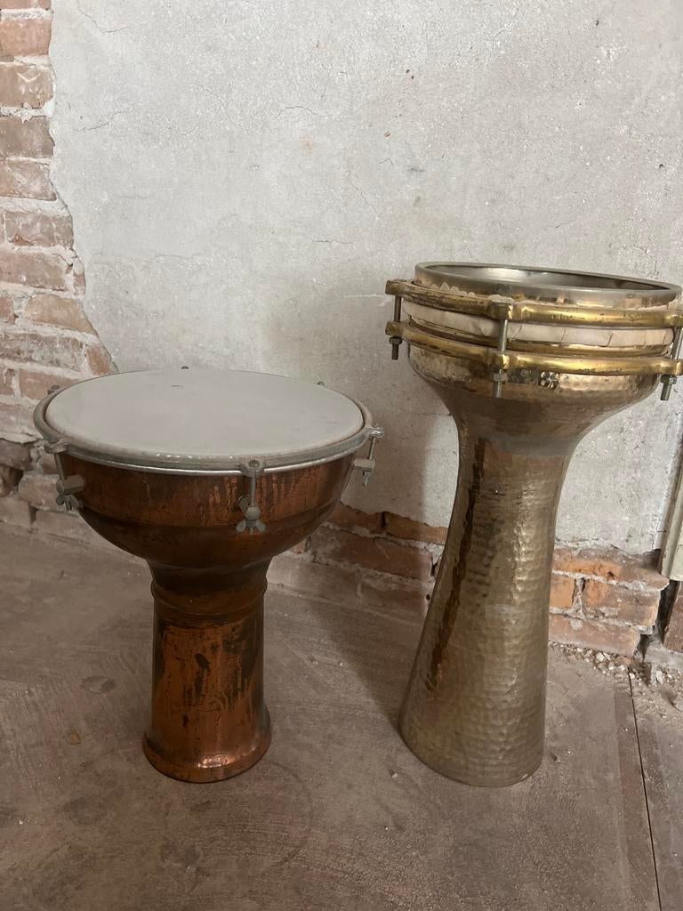 Vintage Darbuka Trommels - Koper en Messing, Ophalen of Verzenden, Gebruikt, Trommel