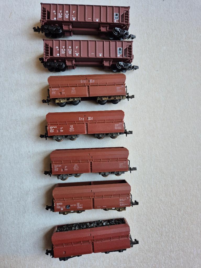 Trix N-spoor 7 onderlossers, Gebruikt, Gelijkstroom, Trix, Wagon