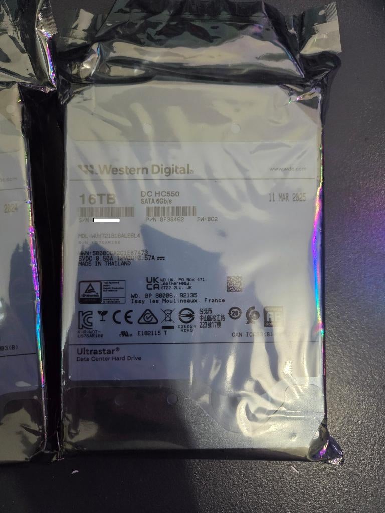 Western Digital HC550 16TB - Nieuw, Computers en Software, Harde schijven, Intern, Nieuw, Desktop, 16tb