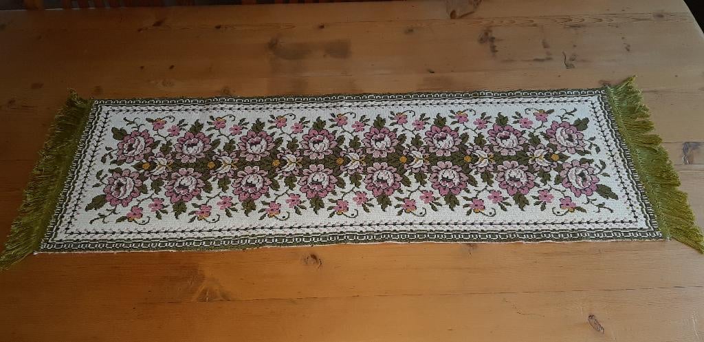 Vintage Tafelloper / Loper 108 x 33 cm, Ophalen of Verzenden, Gebruikt, Rechthoek, Binnen