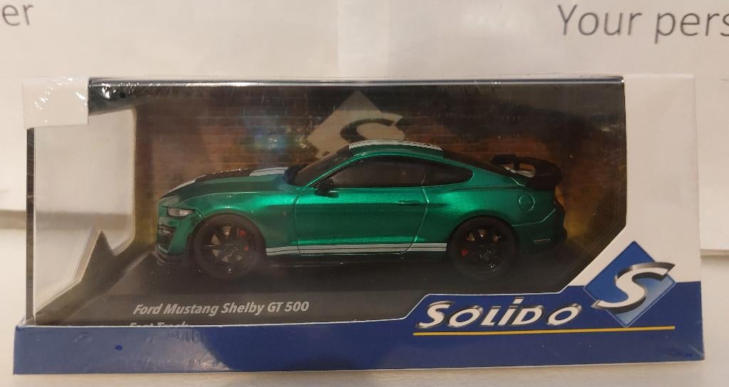 Solido 1:43 Ford Mustang Shelby GT 500 groen metallic/wit, Ophalen of Verzenden, Nieuw, Auto, Solido