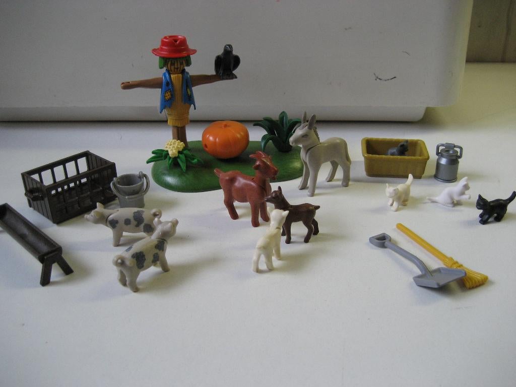 playmobil boerderijdieren met vogelverschrikker, Ophalen of Verzenden, Zo goed als nieuw