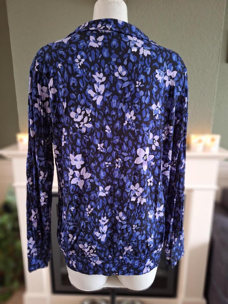 Enjoy paars lila zwarte blauwe top XL valt ruim, Kleding | Dames, Tops, Verzenden, Paars, Maat 46/48 (XL) of groter, Enjoy