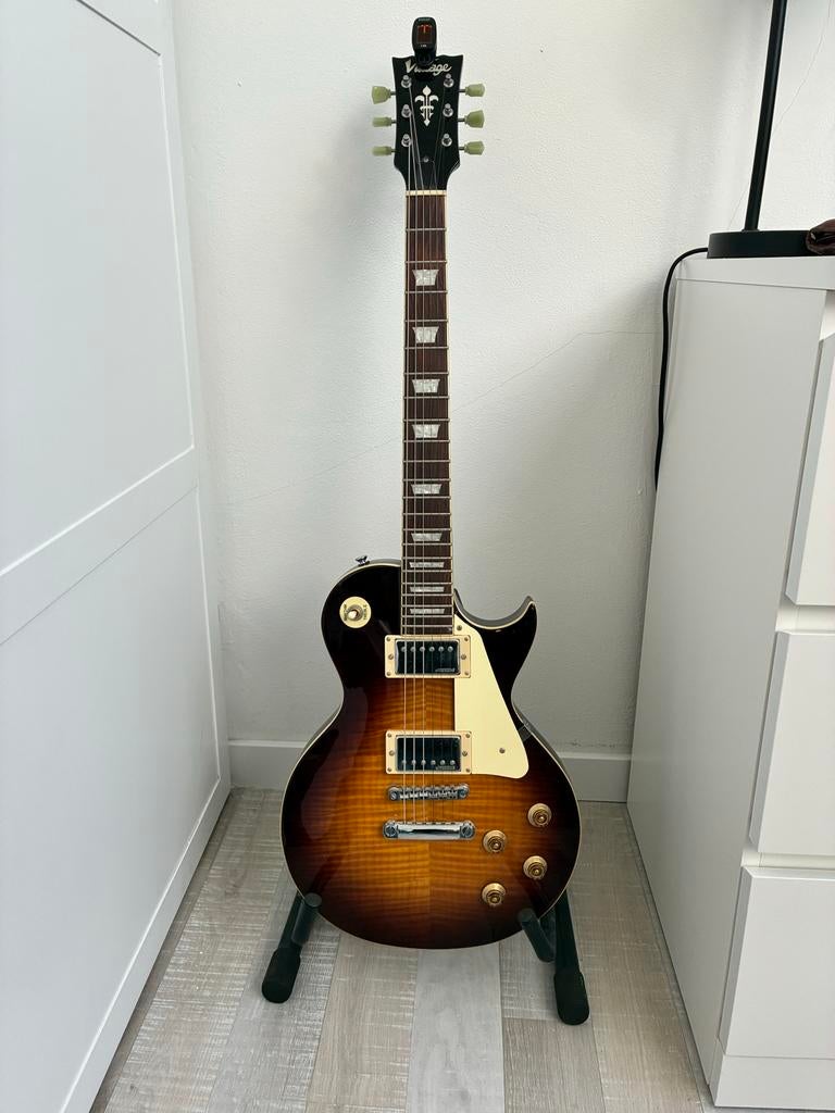 Vintage V100IT Les Paul Ice Tea - Nieuwstaat, Muziek en Instrumenten, Snaarinstrumenten | Gitaren | Elektrisch, Ophalen, Nieuw