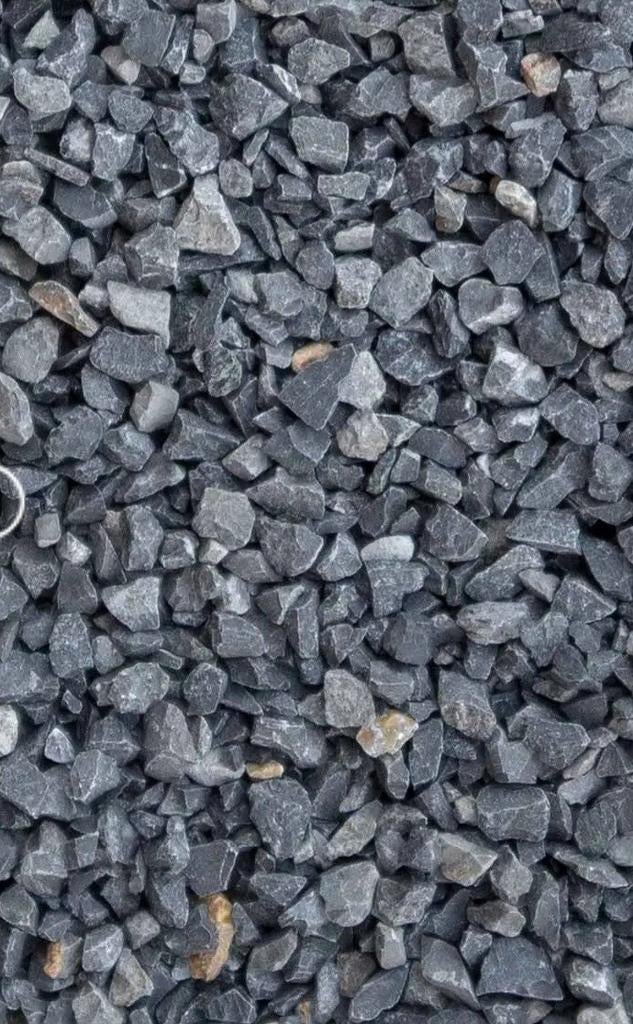 Gratis: blauw grind en grindrooster, Tuin en Terras, Grind, Keien en Split, Ophalen, Gebruikt, Blauw, Grind