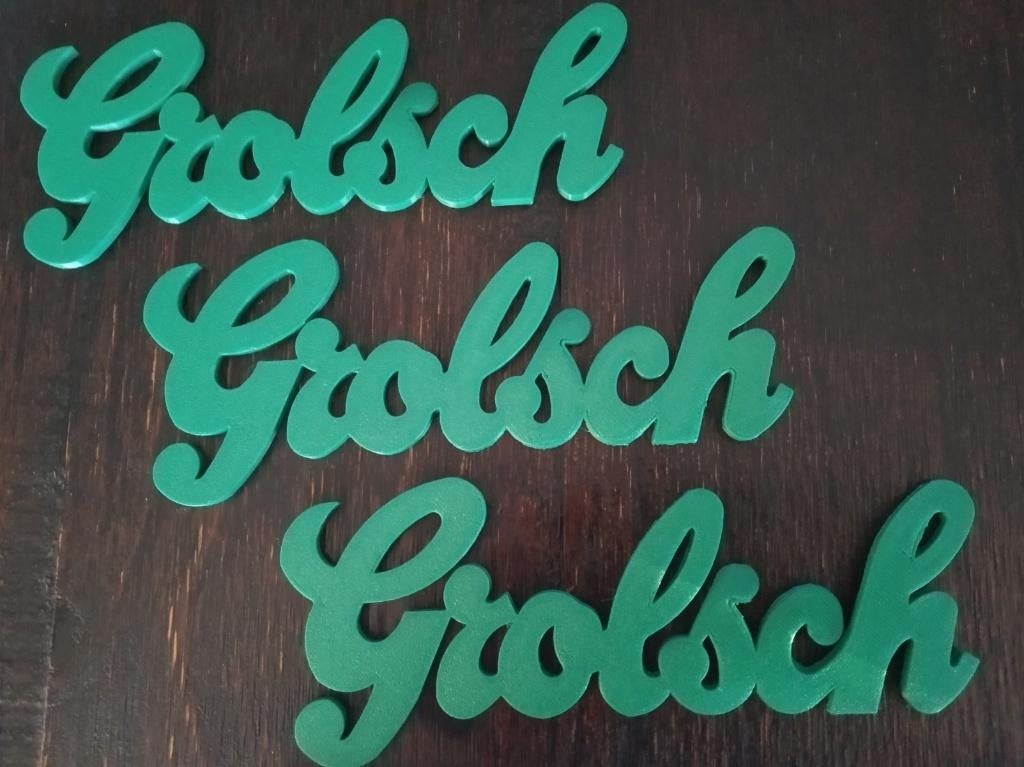 GROLSCH embleem / logo / reclame bordje / vrachtwagen, Verzamelen, Biermerken, Ophalen of Verzenden, Reclamebord, Plaat of Schild