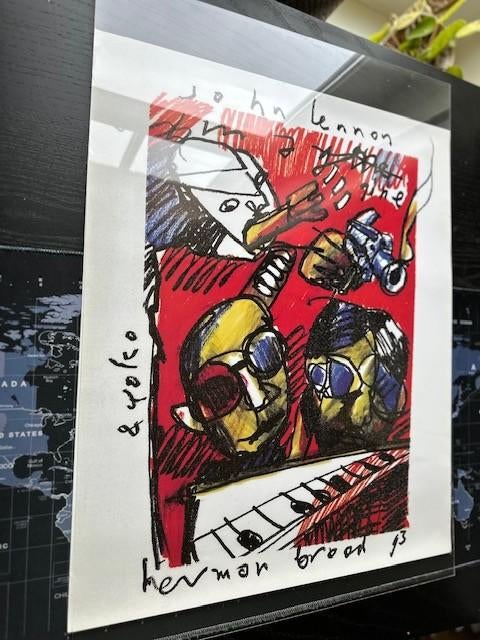 John Lennon herman brood litho, Antiek en Kunst, Ophalen of Verzenden