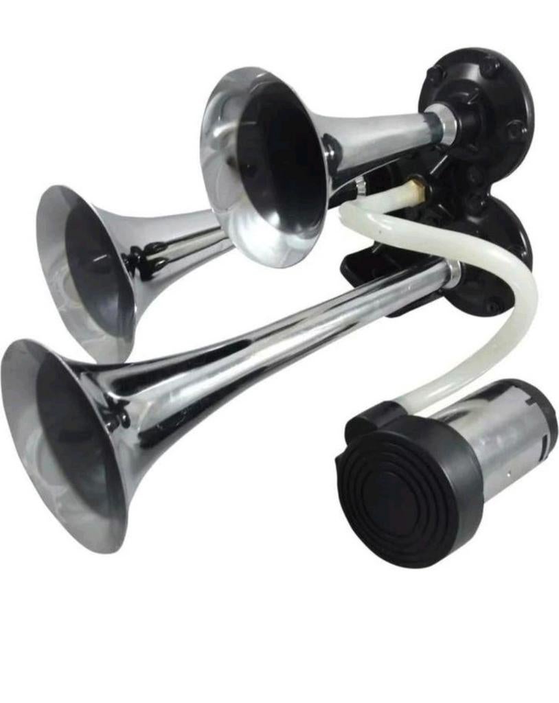 Luchthoorn 3 delig met compressor 12 volt., Ophalen of Verzenden