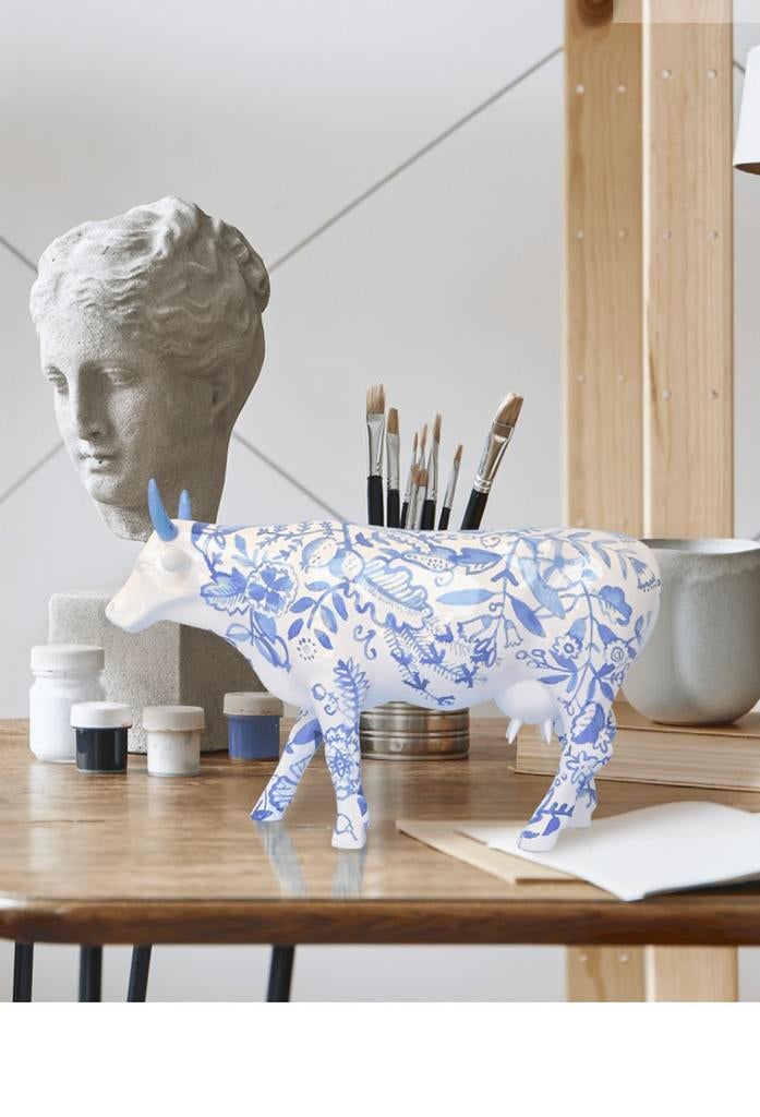 Nieuw Cow Parade koe Mengelmoos large gratis verzending., Ophalen of Verzenden