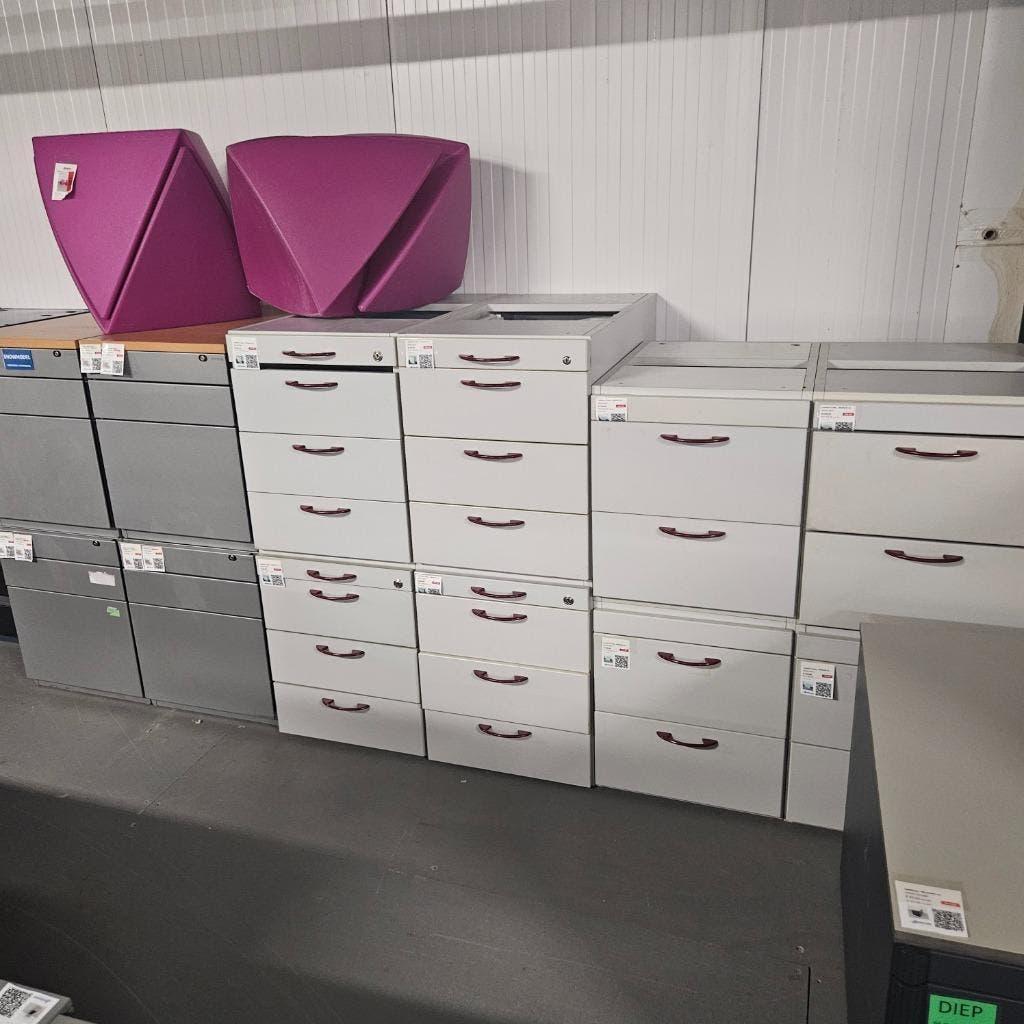 Stalen laden kasten, ladekasten, ladeblokken, dossierkasten, Gebruikt, 5 laden of meer, Ophalen of Verzenden, Minder dan 100 cm