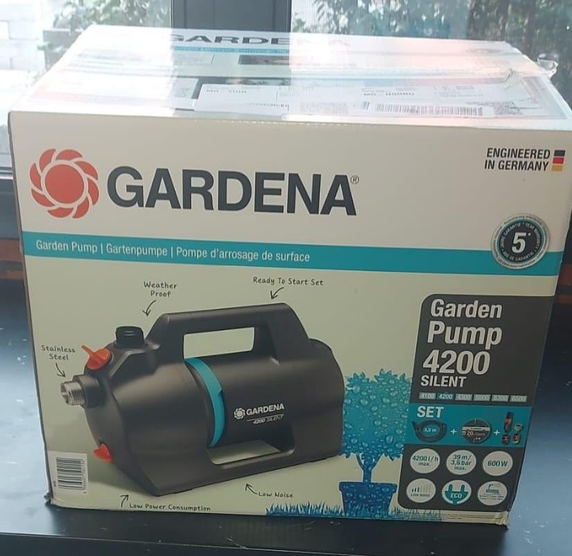 Nieuw! Gardena besproeiingspomp 4200 silent pomp compleet, Ophalen of Verzenden, Nieuw, Overige typen