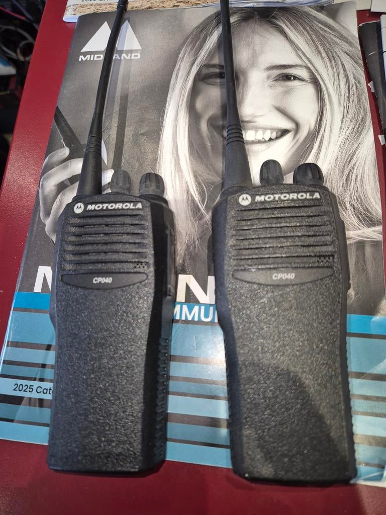 Motorola CP040 Portofoons (2 stuks) Gebruikt, Gebruikt, Ophalen of Verzenden, Portofoon of Walkie-talkie, Handsfree-functie