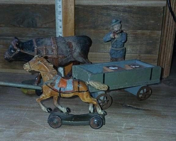 Antiek lineol paard, Antiek en Kunst, Ophalen of Verzenden