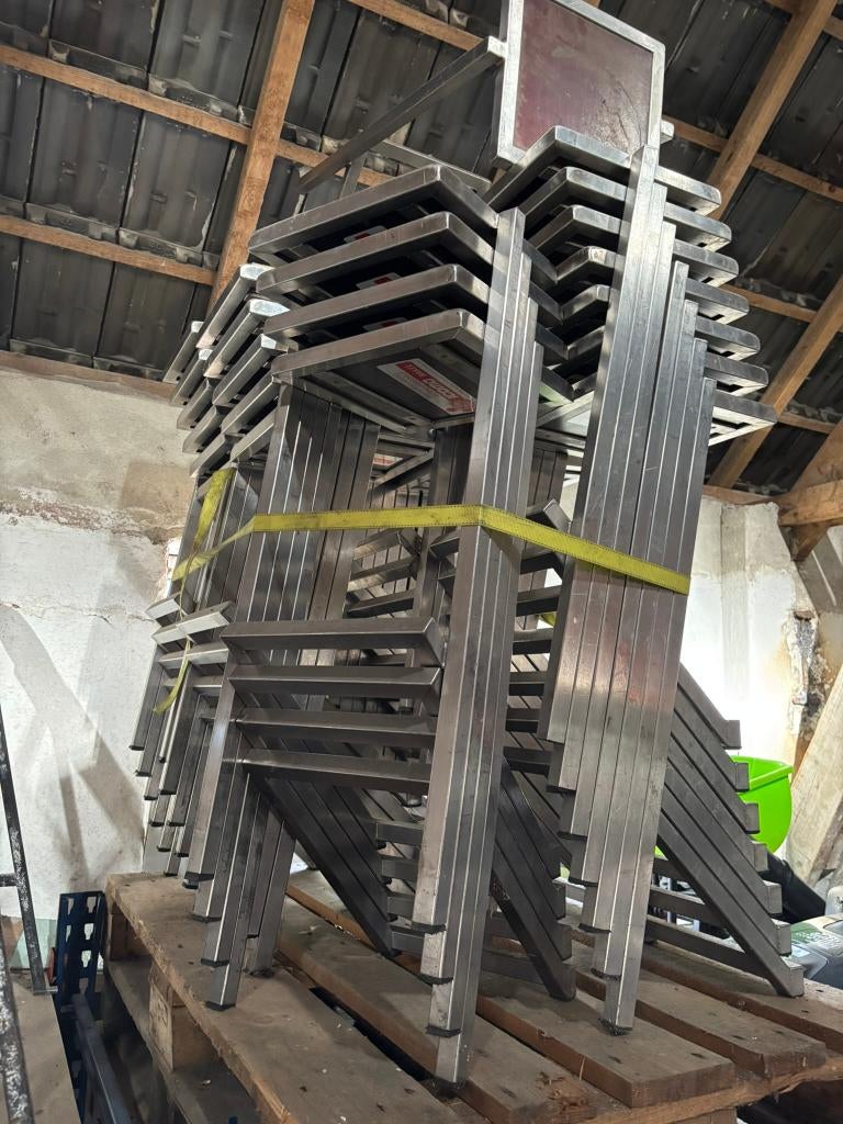 Barkrukken RVS 40stuks, Ophalen, 5 krukken of meer, Met voetsteun, 60 tot 90 cm