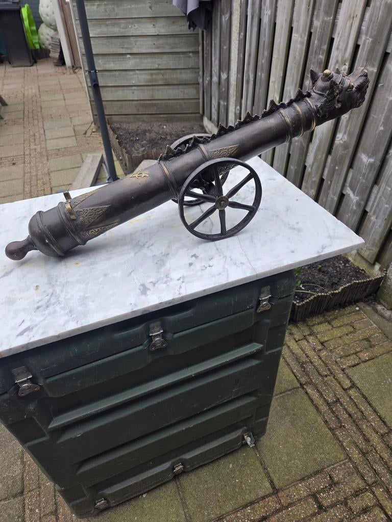 Antiek bronzen kanon voor 1870 zeer mooi, Ophalen