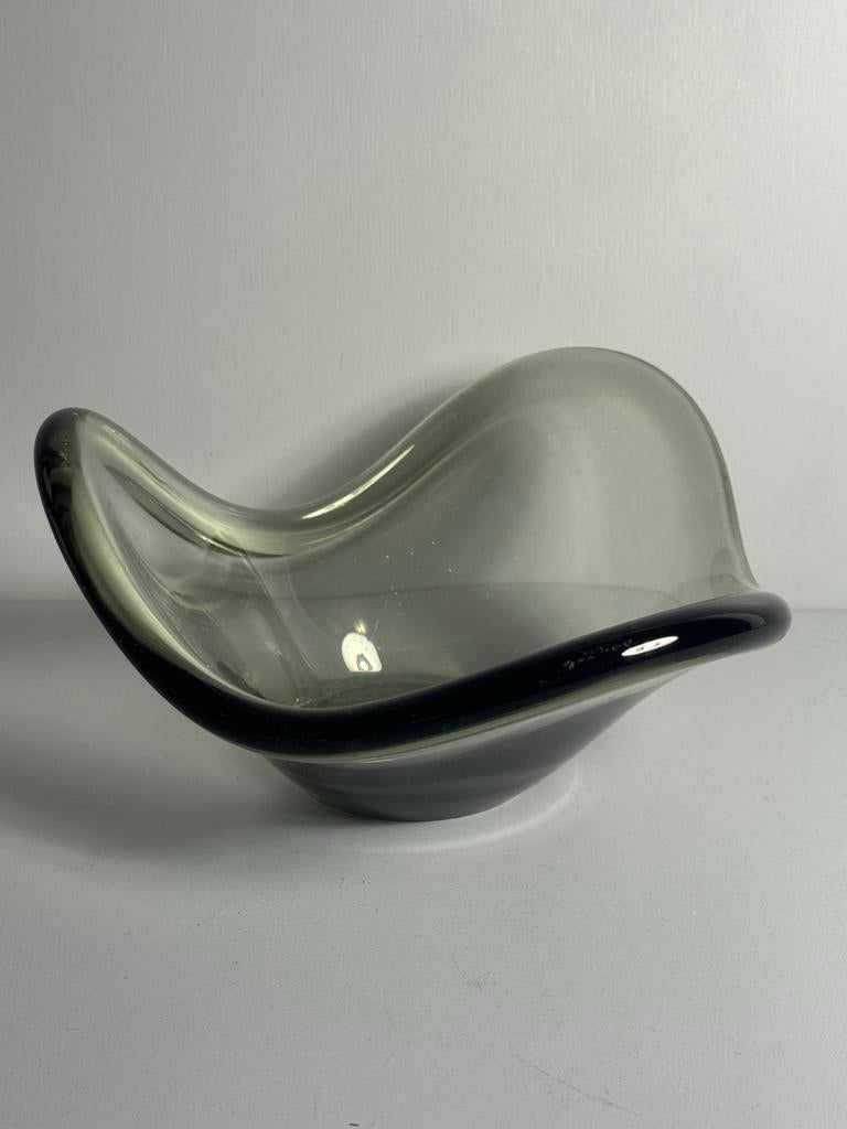 Vintage Gerookte Glazen Schaal - Per Lütken Holmegaard, Ophalen of Verzenden