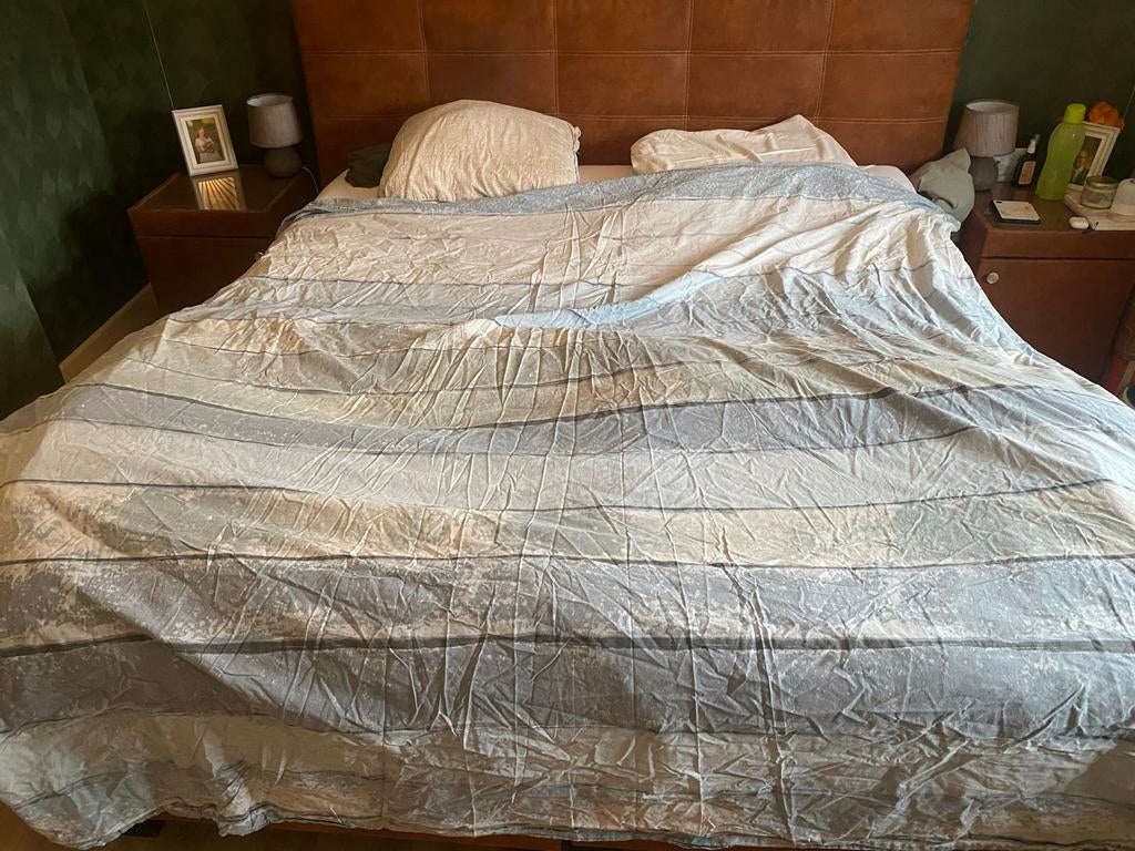 katoenen dekbed 200x220/240x260 met hoeslaken en slopen, Huis en Inrichting, Slaapkamer | Beddengoed, Blauw, Tweepersoons, Ophalen of Verzenden