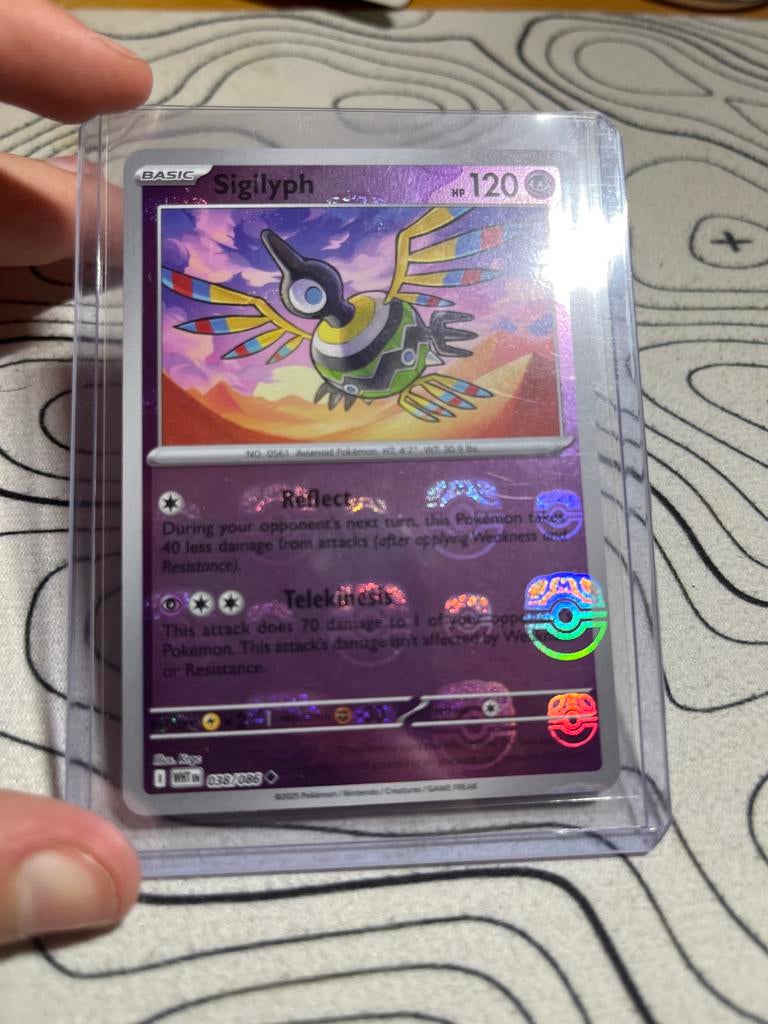 Sigilyph Master Ball Pokemon Kaart, Ophalen, Zo goed als nieuw, Losse kaart, Foil