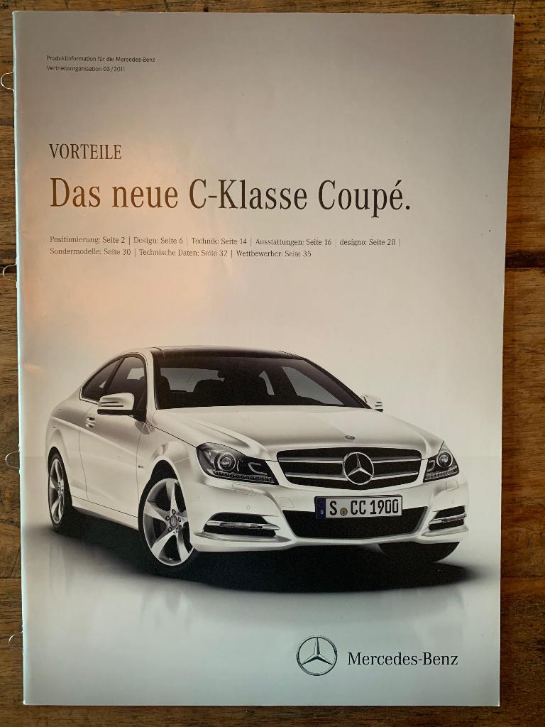 Product informatie brochure Mercedes-Benz C coupe C204 2011, Nieuw, Mercedes-Benz, Mercedes, Ophalen of Verzenden