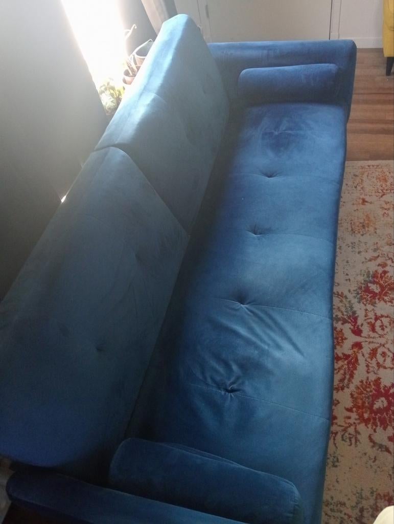 Blauwe slaapbank, gratis ophalen!, Ophalen, Gebruikt, 150 tot 200 cm, Driepersoons