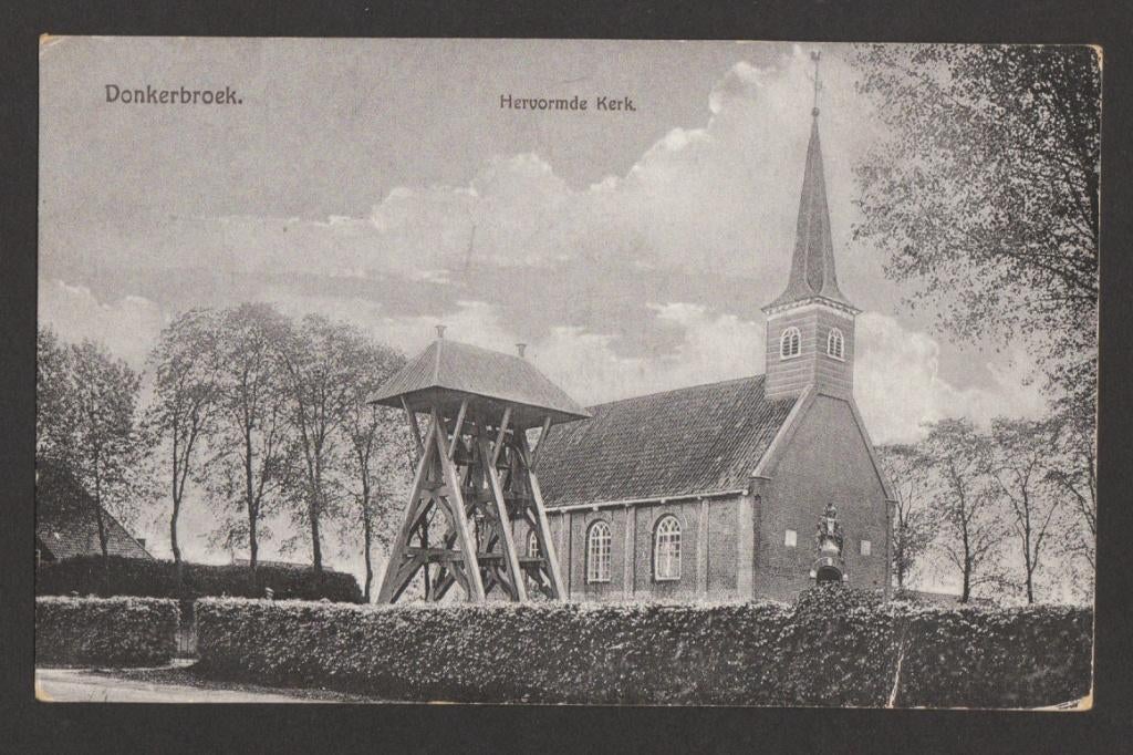 Donkerbroek (bij Oosterwolde en Wijnjewoude)- Hervormde Kerk, Ophalen of Verzenden, 1920 tot 1940, Gelopen, Friesland