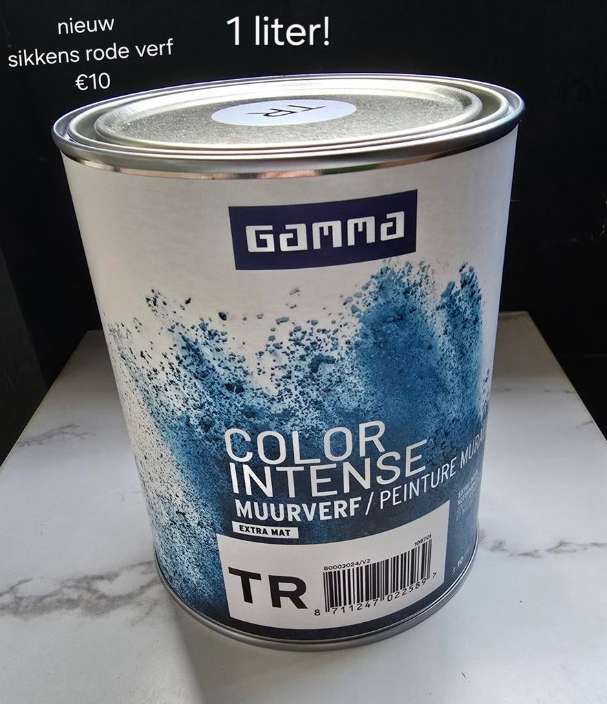 Gamma muurverf Color intens extra mat sikkens rood liter, Ophalen, Nieuw, Rood