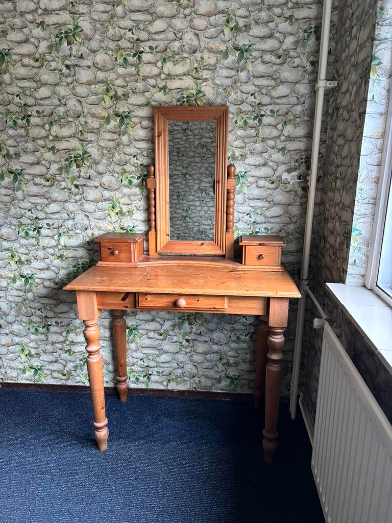 Kaptafel geloogd grenen, Ophalen, Gebruikt, 100 tot 150 cm, 50 tot 100 cm