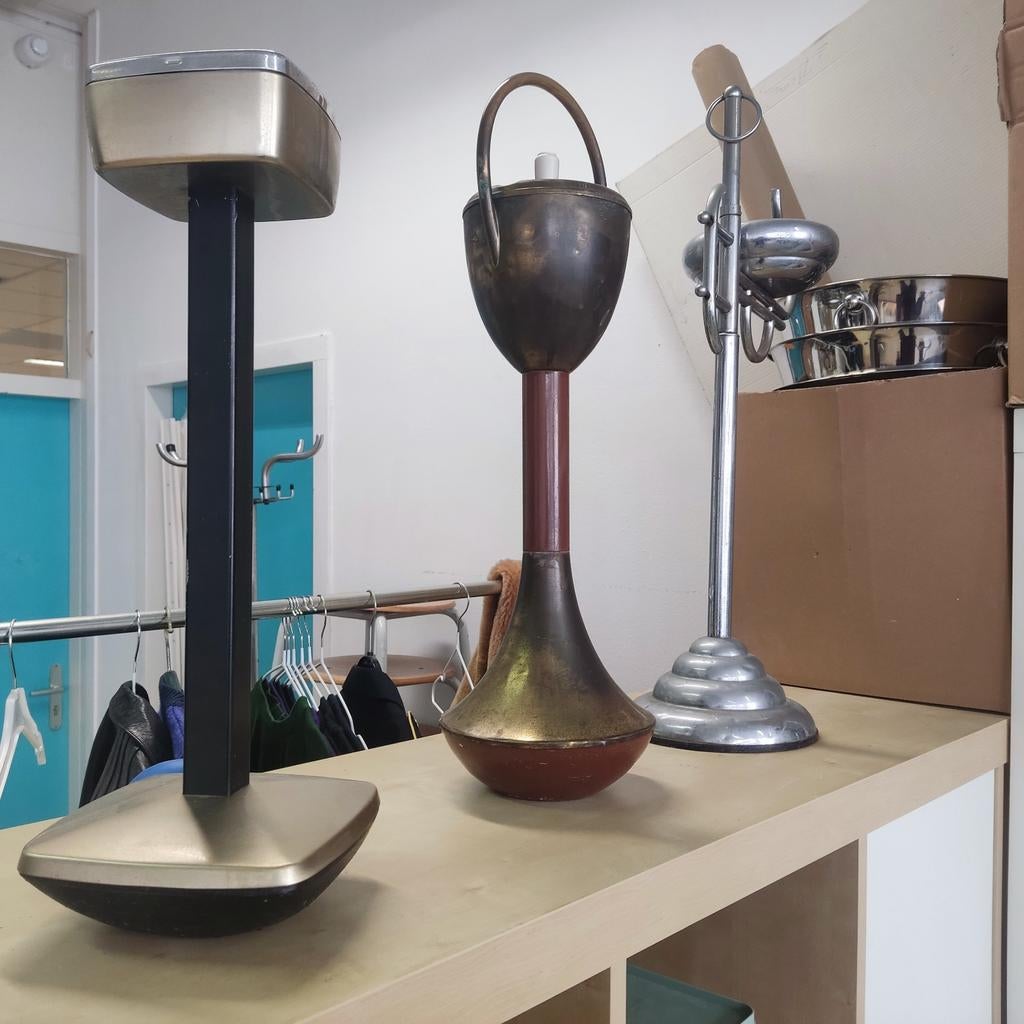 3 Vintage Staande Asbakken: 2 Tuimelaars & Demeyere, Ophalen