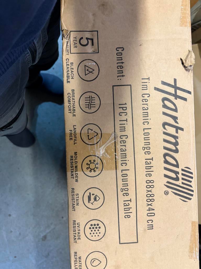 Hartman Lounge Tuintafel - Nieuw met Keramisch Blad, Tuin en Terras, Tuintafels, Ophalen, Nieuw, Vierkant, Metaal