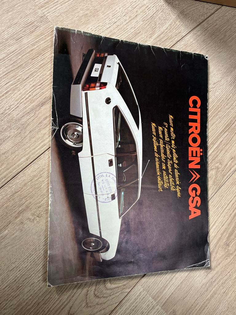 Spaanse Citroën GSA brochure uit 1980, Ophalen of Verzenden, Gelezen, Citroën