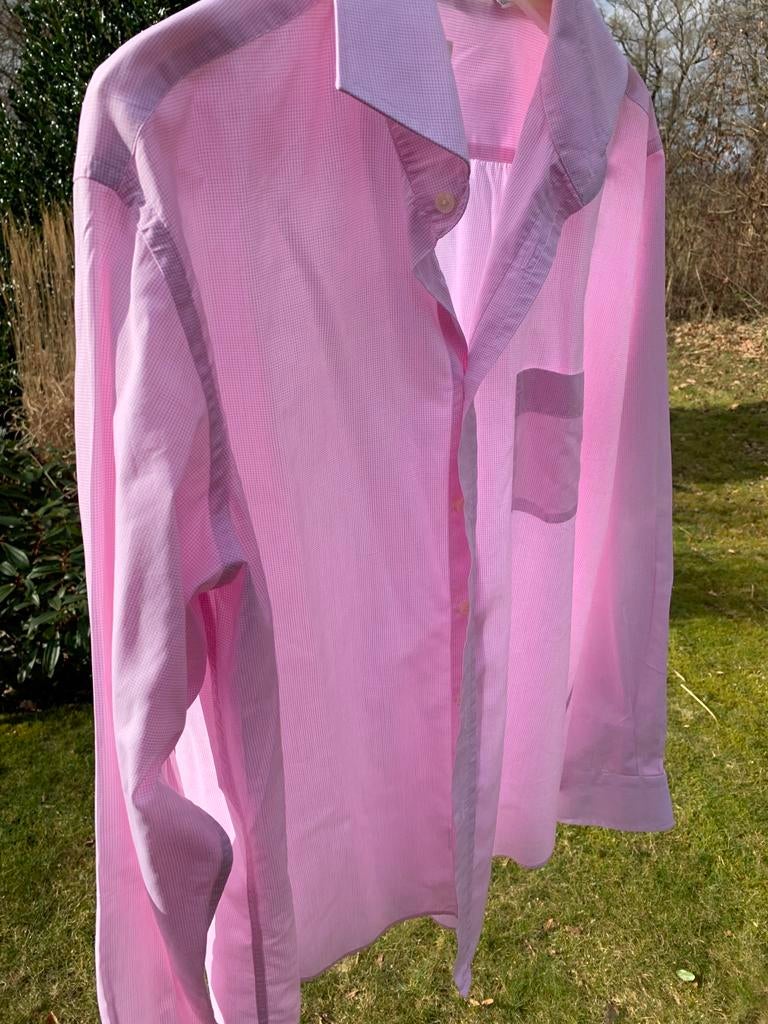 Roze overhemd van Butch maat 44/17.5, Ophalen of Verzenden, Zo goed als nieuw, Blauw, Halswijdte 43/44 (XL)