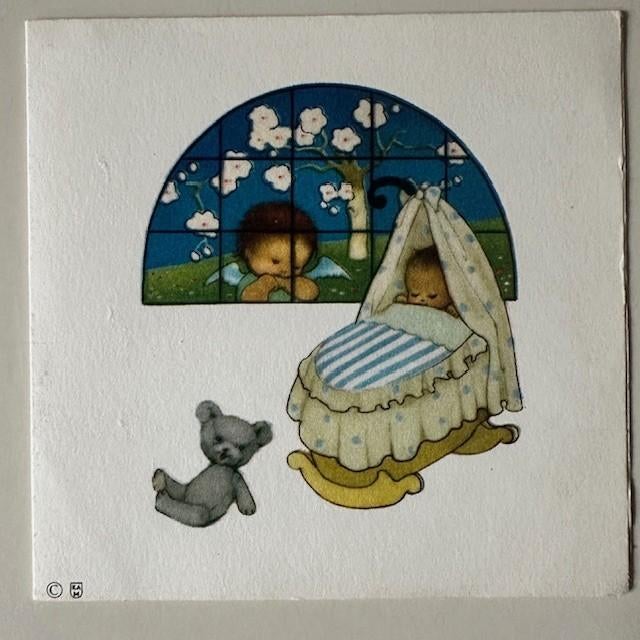 Doopkaartje van Caroline 26-2-1961 Kunst Adelt B4, Verzamelen, Ophalen of Verzenden, Voor 1970