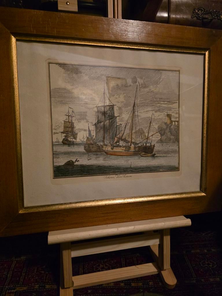 Gravure ets schip voc tijd, Ophalen of Verzenden