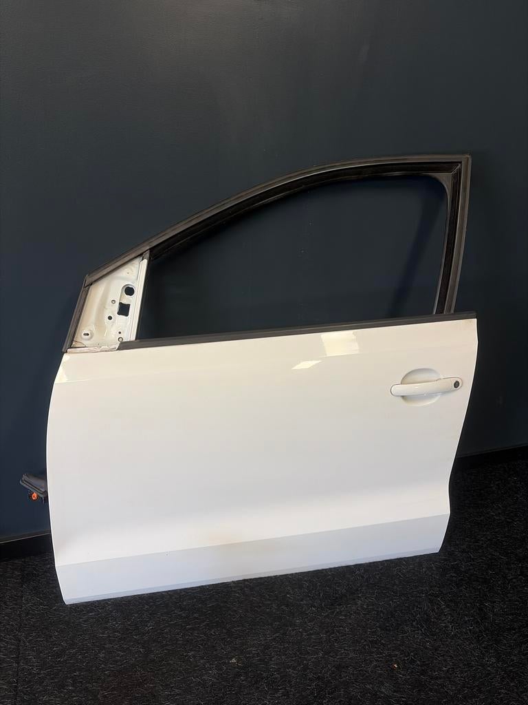 VW Polo 6R 6C Deur Linksvoor LB9A Wit 2009-2017, Ophalen, Gebruikt, Volkswagen, Voor