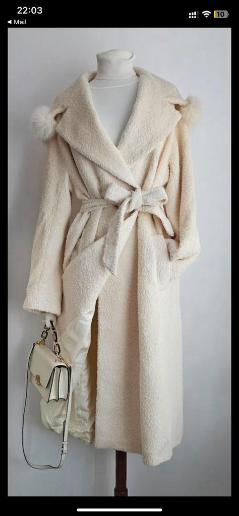 Super mooie originele max mara mantel, Ophalen of Verzenden, Zo goed als nieuw, Maat 38/40 (M), Beige