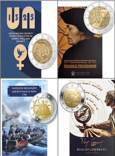 4x 2 Euro Blisters Malta van 2022 & 2023 BU-Kwaliteit, Ophalen of Verzenden, Malta, 2 euro