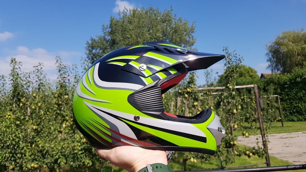 KXD Crosshelm maat M (49-50cm) Groen minibike helm pitbike, Ophalen of Verzenden, Nieuw, Medium, Kxd