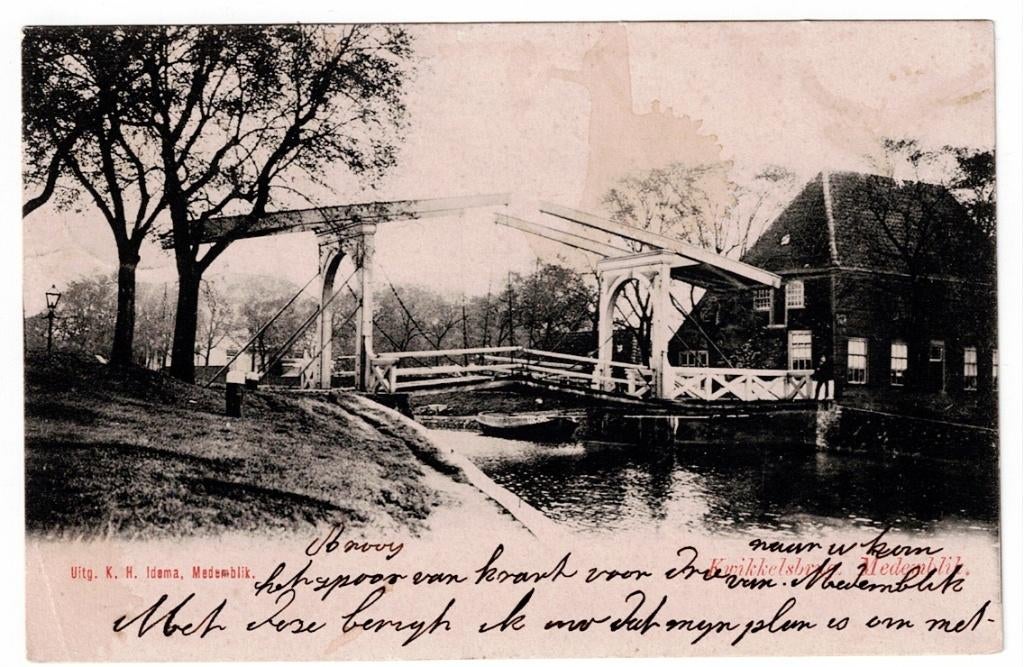 Medemblik 1904. De Kwikkelsbrug., Verzamelen, Ansichtkaarten | Nederland, Ophalen of Verzenden, Voor 1920, Gelopen, Noord-Holland