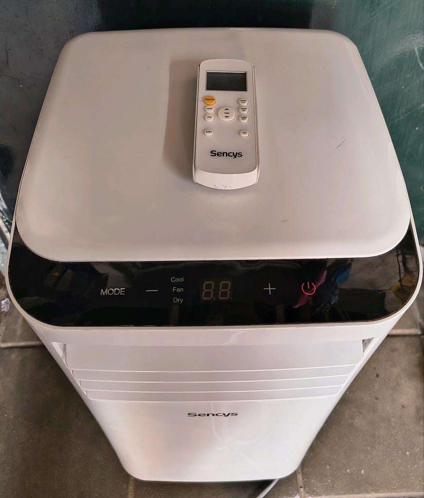 Sencys Mobiele Airco met Afstandsbediening +Afzuigslang, Witgoed en Apparatuur, Airco's, Ophalen, Gebruikt, Timer, Minder dan 60 m³